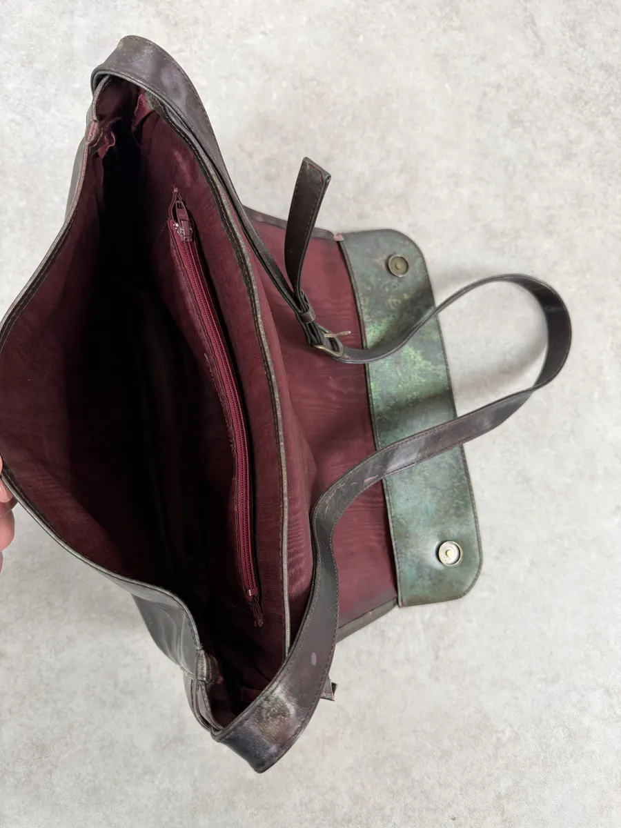 1995 Jean Paul Gaultier World Eroded Satin Shoulder Bag - Image 5