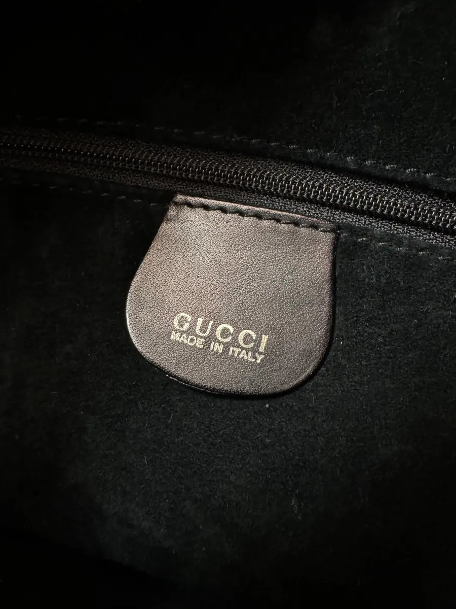 1996 Gucci Tom Ford Brown Woven Leather Bamboo Shoulder Bag - Image 11
