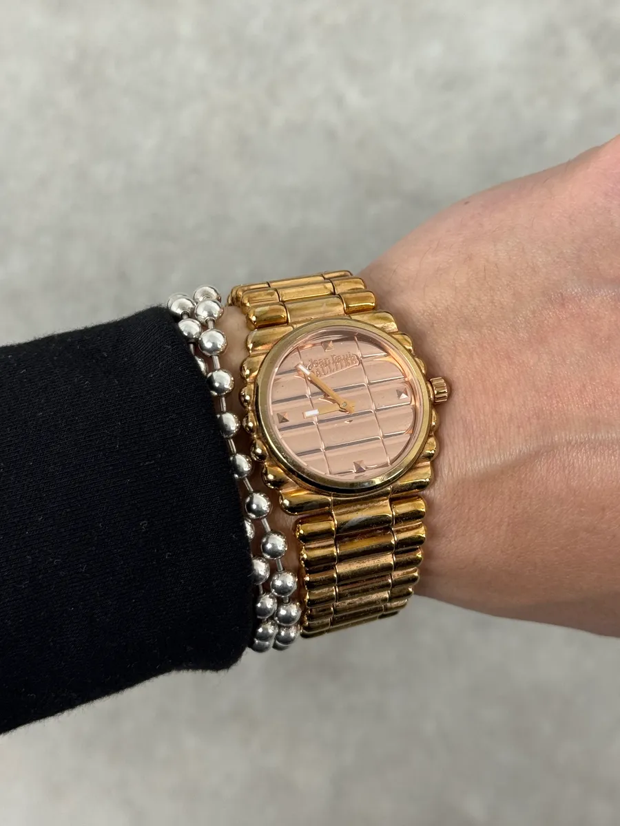 2000 Jean Paul Gaultier Bullet Rose Gold Metal Watch