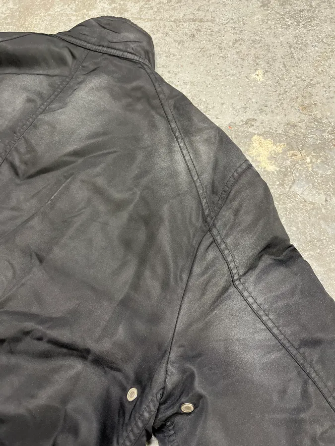 2000 s Armani Black Utility Faded Bomber Jacket - Image 9
