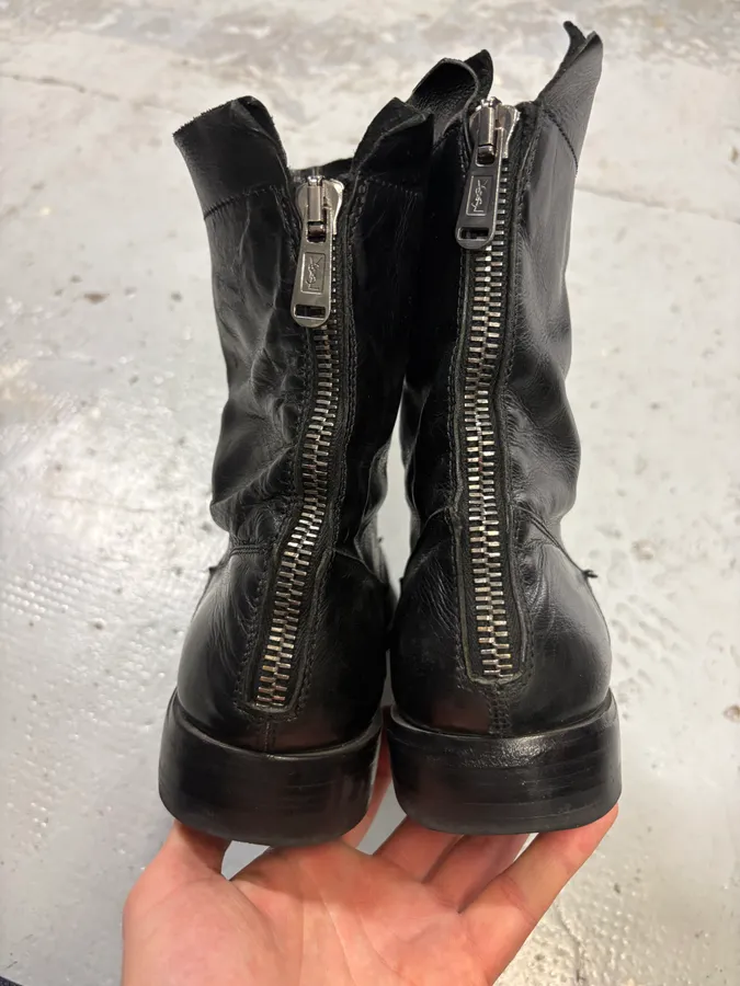 2000a Yves Saint Laurent Black Suede Leather Chelsea Boots - Image 7