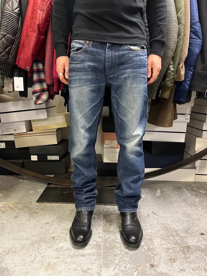 2000s Acne Studios Blue Faded Denim Jeans - Image 2