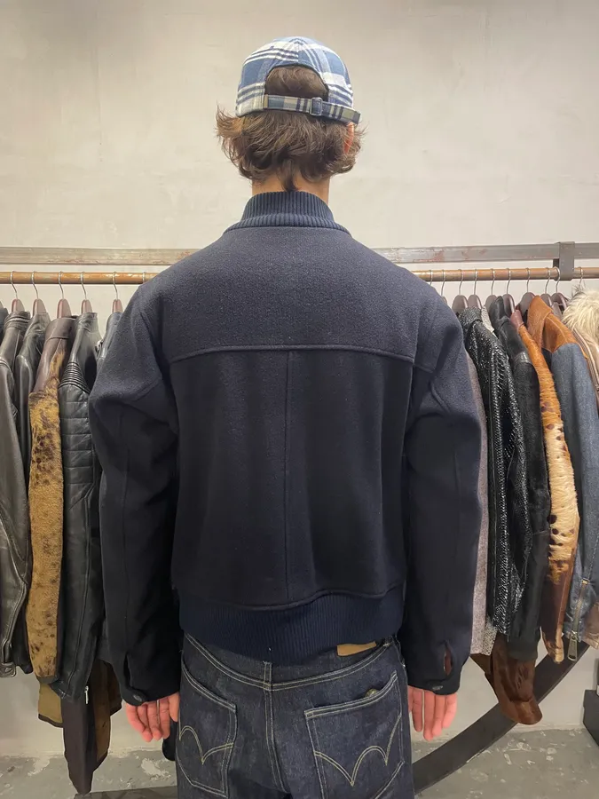 2000s Acne Studios Cropped Wool Buttoned Navy Jacket - Image 5