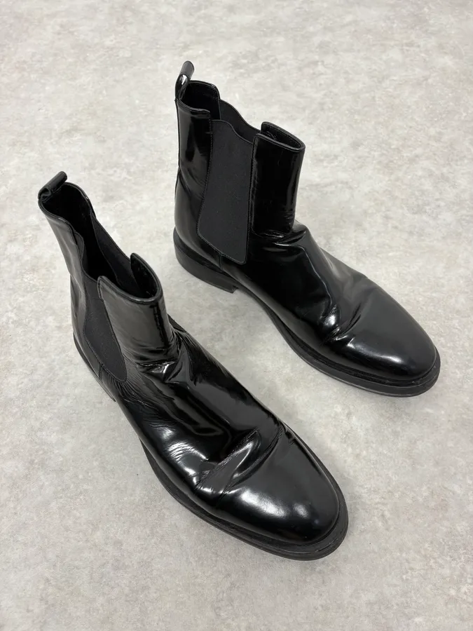 2000s Alexander Mcqueen Black Leather Ankle Boots - Image 4