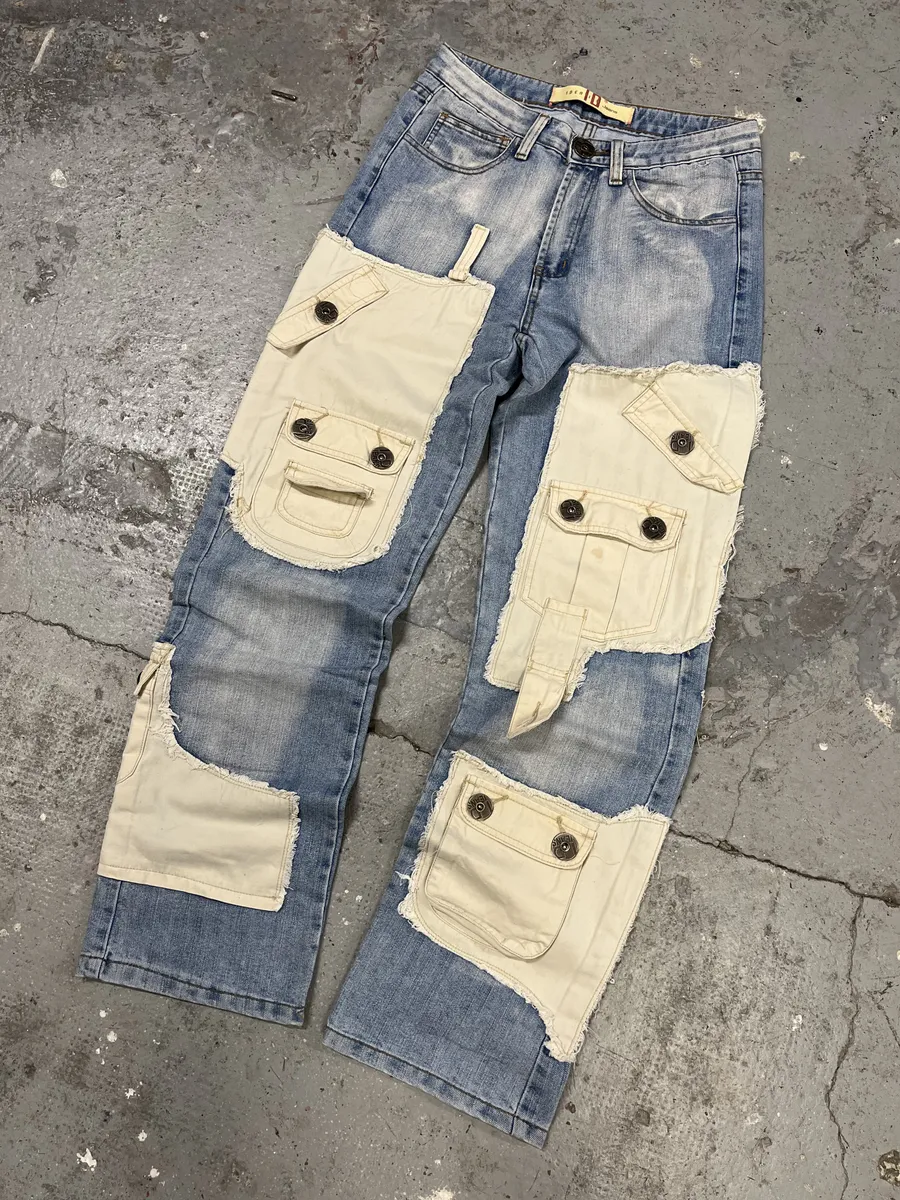 2000s Archive Denim Hybrid Cargo Denim Pants - Image 6
