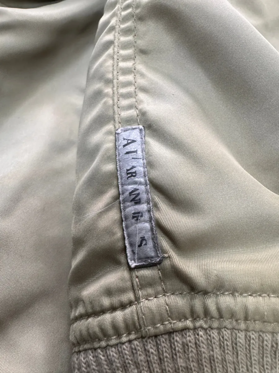 2000s Armani Beige Washed Utility Drift Bomber Jacket - Image 7