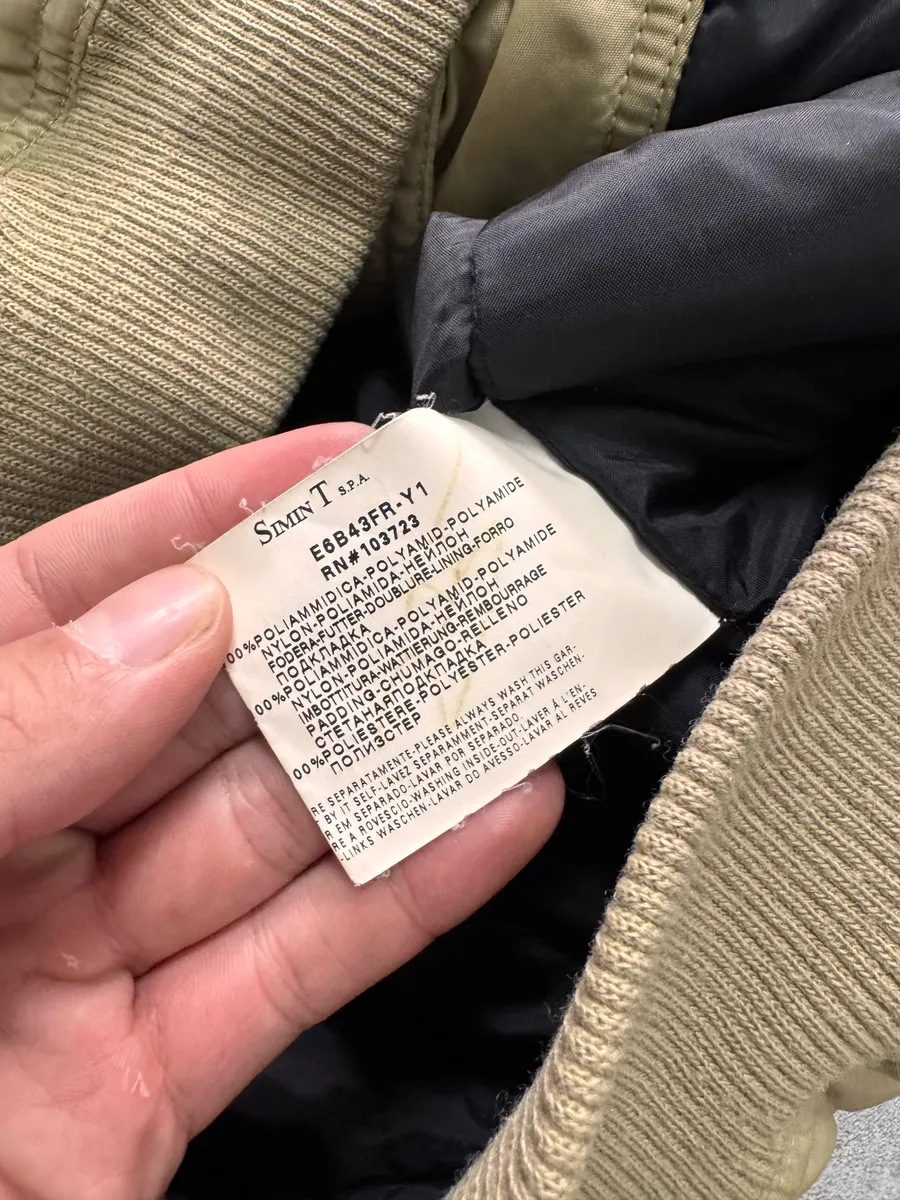 2000s Armani Beige Washed Utility Drift Bomber Jacket - Image 8