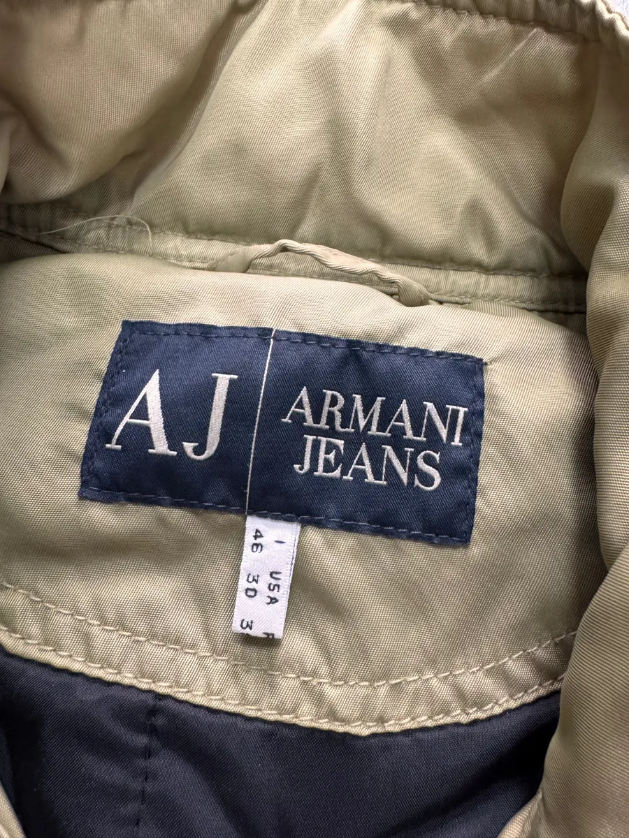 2000s Armani Beige Washed Utility Drift Bomber Jacket - Image 9