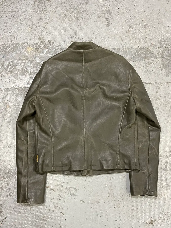 2000s Armani Biker AJ Relief Leather Jacket - Image 5