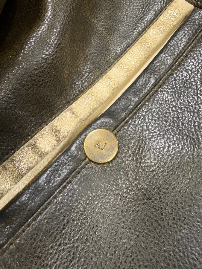 2000s Armani Biker Relief Leather Jacket - Image 6