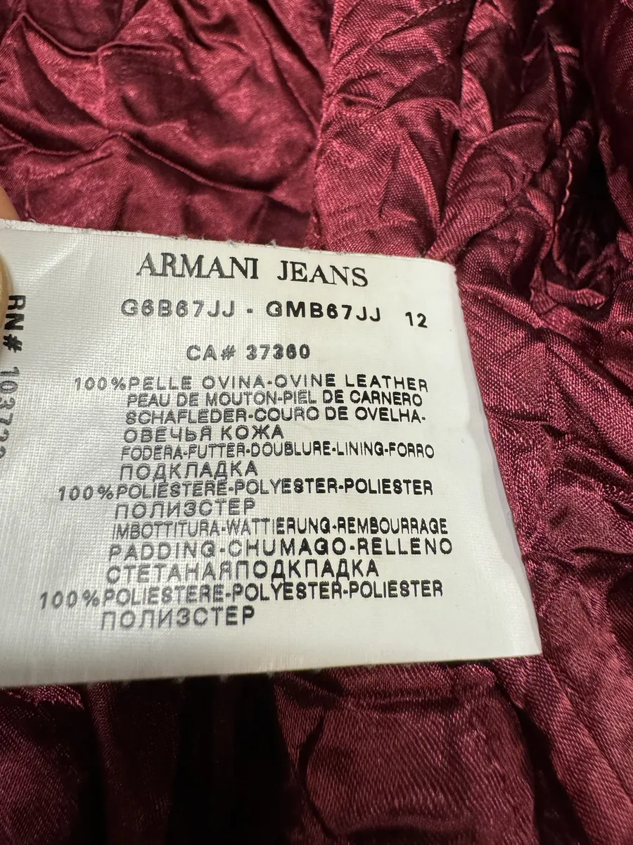 2000s Armani Black Biker Leather Jacket - Image 12