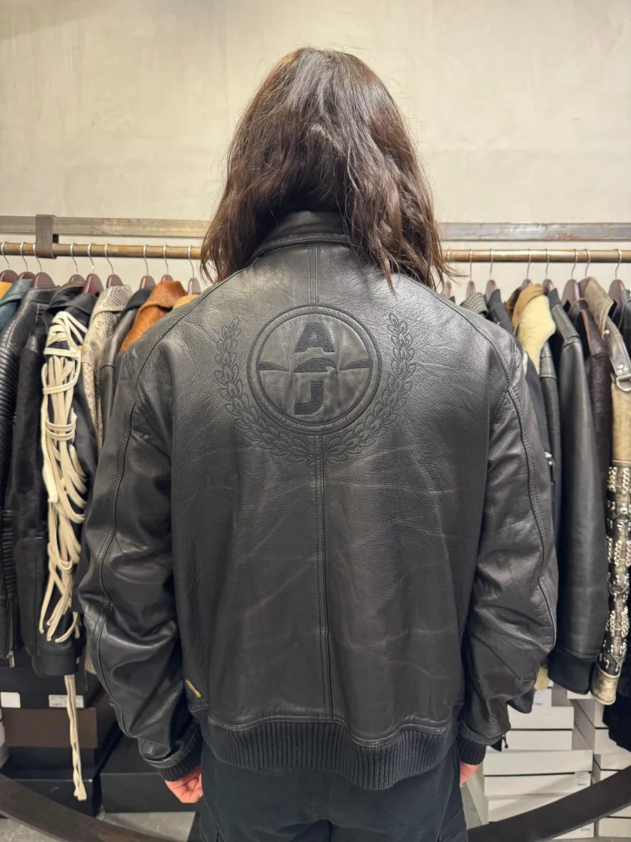 2000s Armani Black Biker Leather Jacket - Image 4