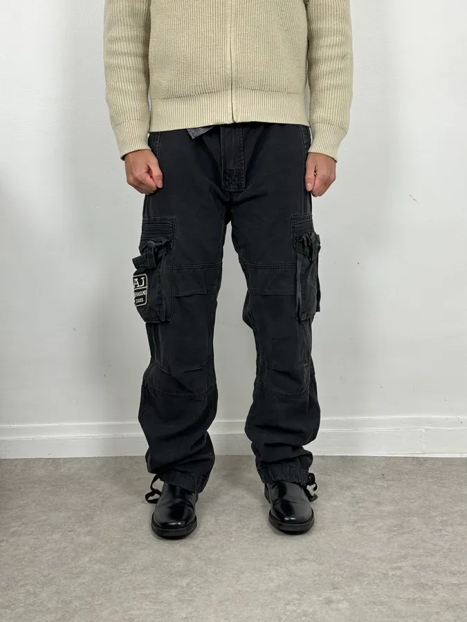 2000s Armani Black Cargo Pants