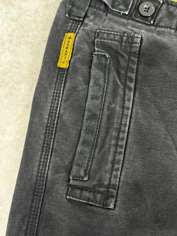 2000s Armani Black Cargo Pants - Image 11