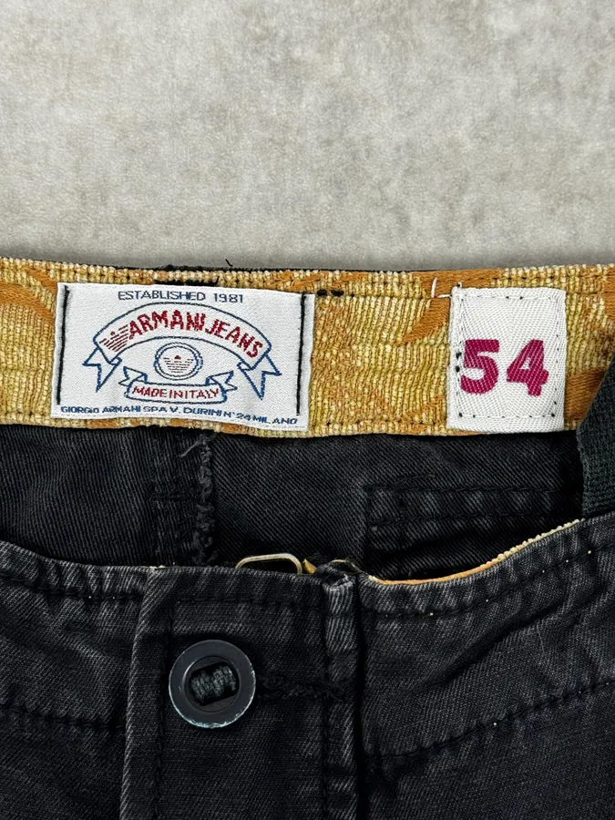 2000s Armani Black Cargo Pants - Image 14