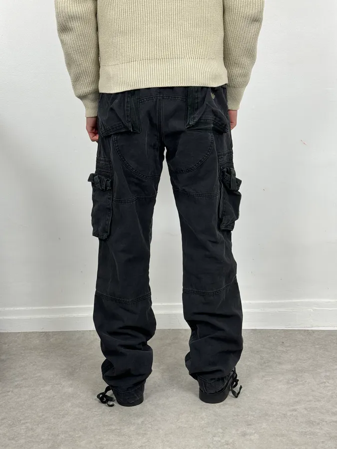 2000s Armani Black Cargo Pants - Image 3