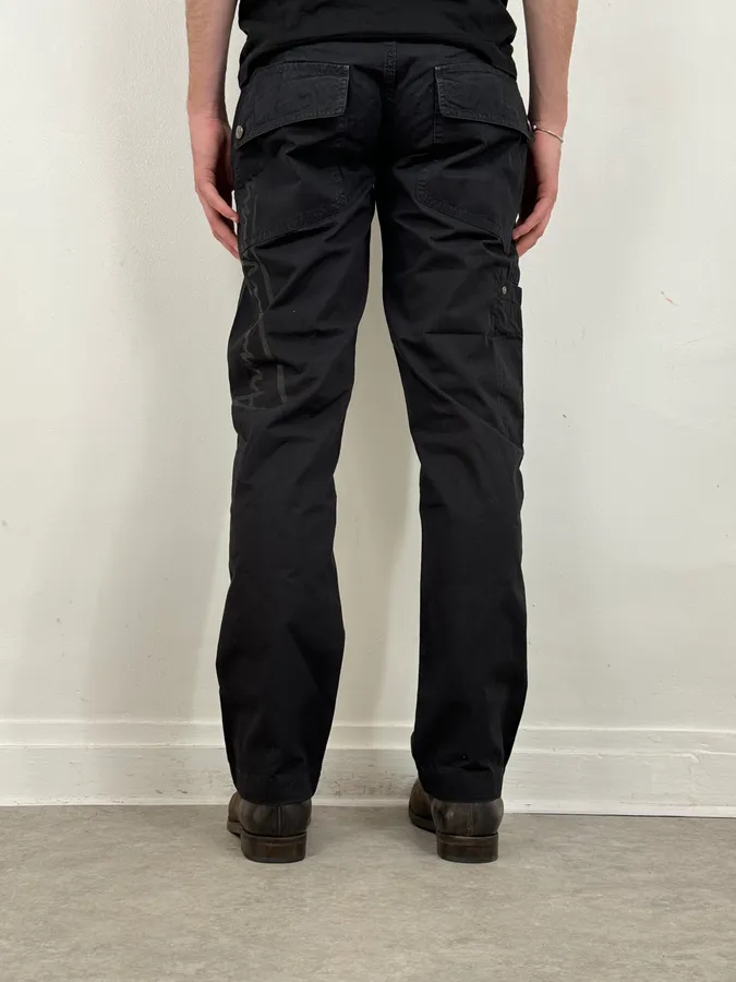 2000s Armani Black Cozy Signature Pants - Image 4