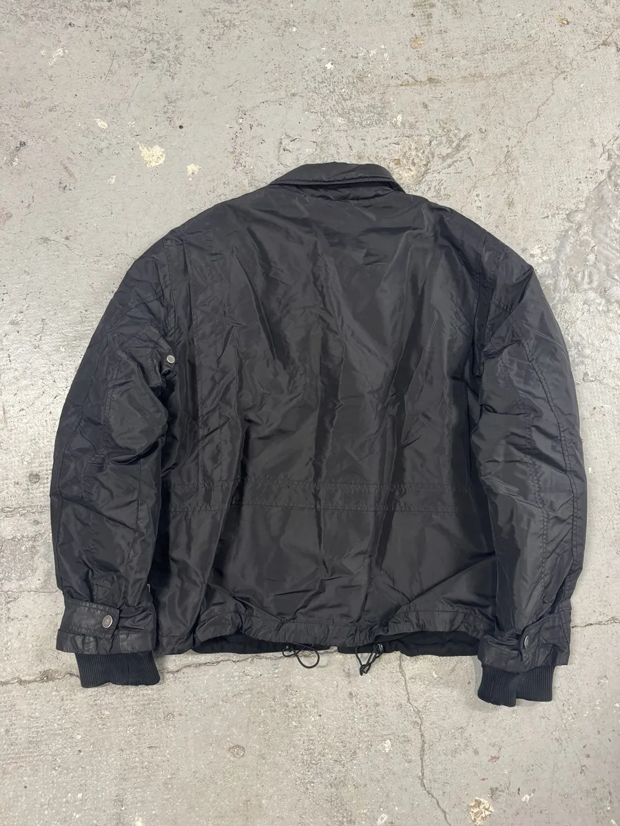 2000s Armani Black Nylon Bomber Jacket - Image 6