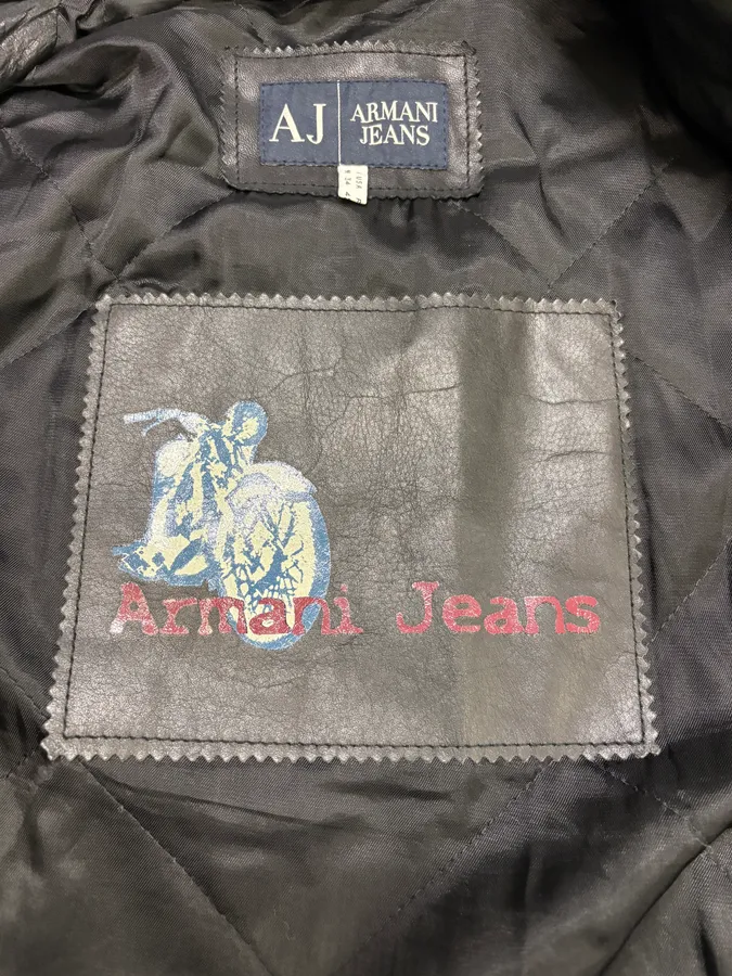 2000s Armani Black & Olive Tactical Biker Leather Jacket - Image 13