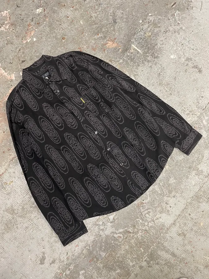 2000s Armani Black Psycho Shirt - Image 4