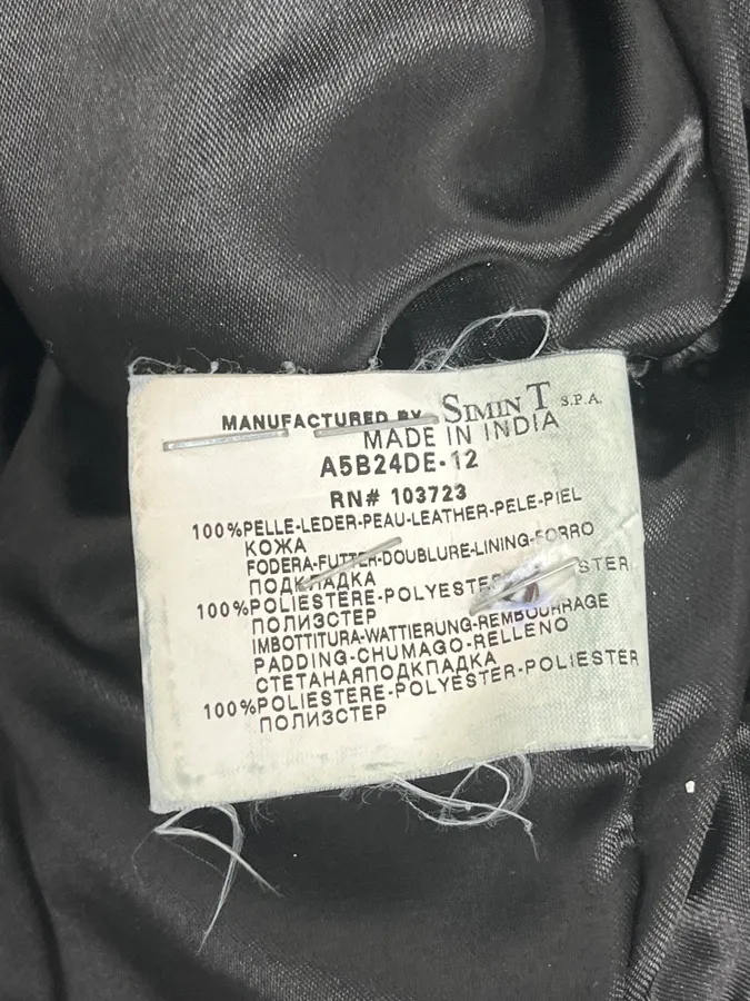 2000s Armani Black Puffer Leather Jacket - Image 10