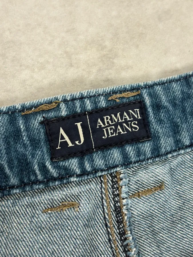 2000s Armani Blue Bondage Cargo Denim Jeans - Image 13