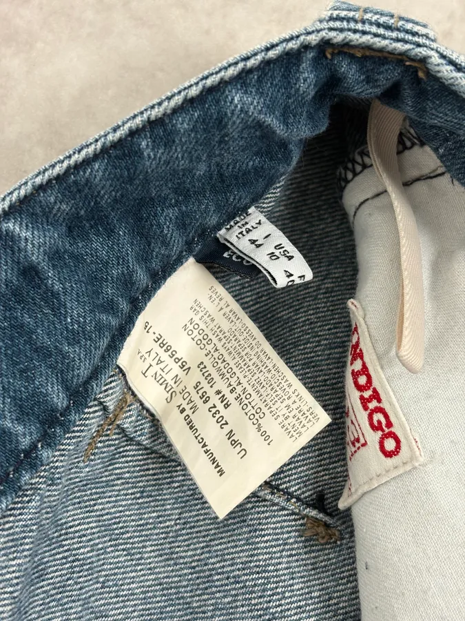 2000s Armani Blue Bondage Cargo Denim Jeans - Image 14