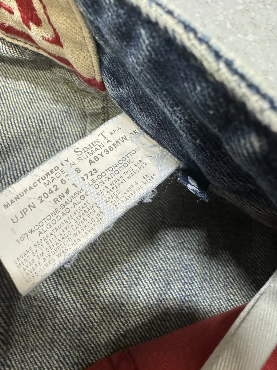 2000s Armani Blue Cargo Denim Jeans - Image 7
