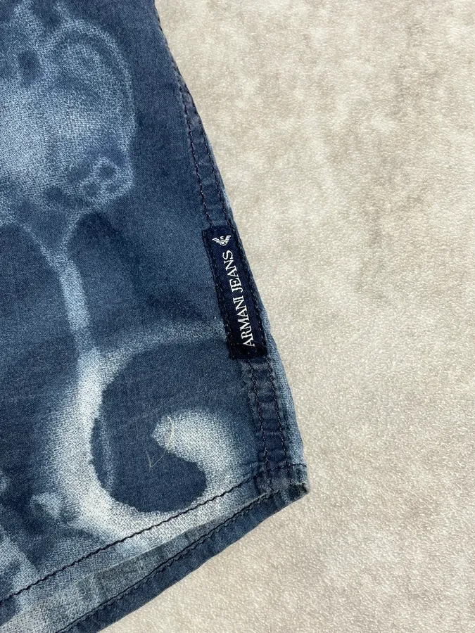 2000s Armani Blue Psycho Medusa Shirt - Image 11