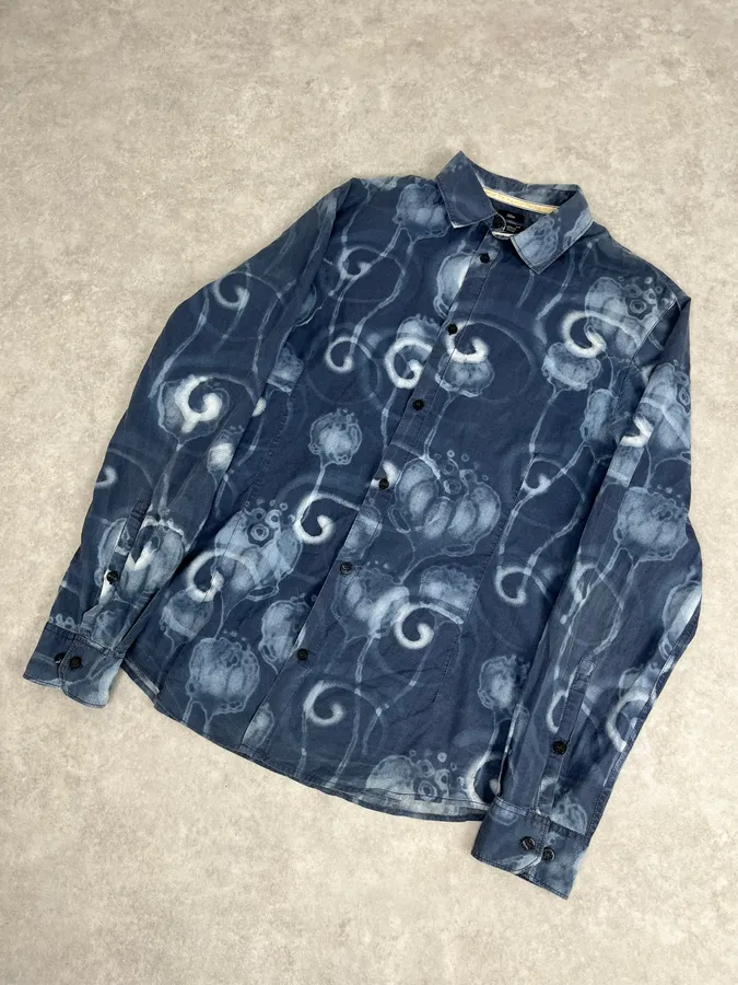 2000s Armani Blue Psycho Medusa Shirt - Image 4