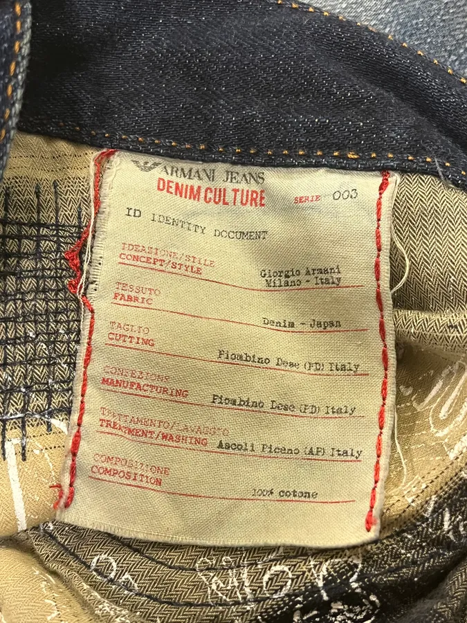2000s Armani Blue Straight Distressed Faded Denim Jeans - Image 11