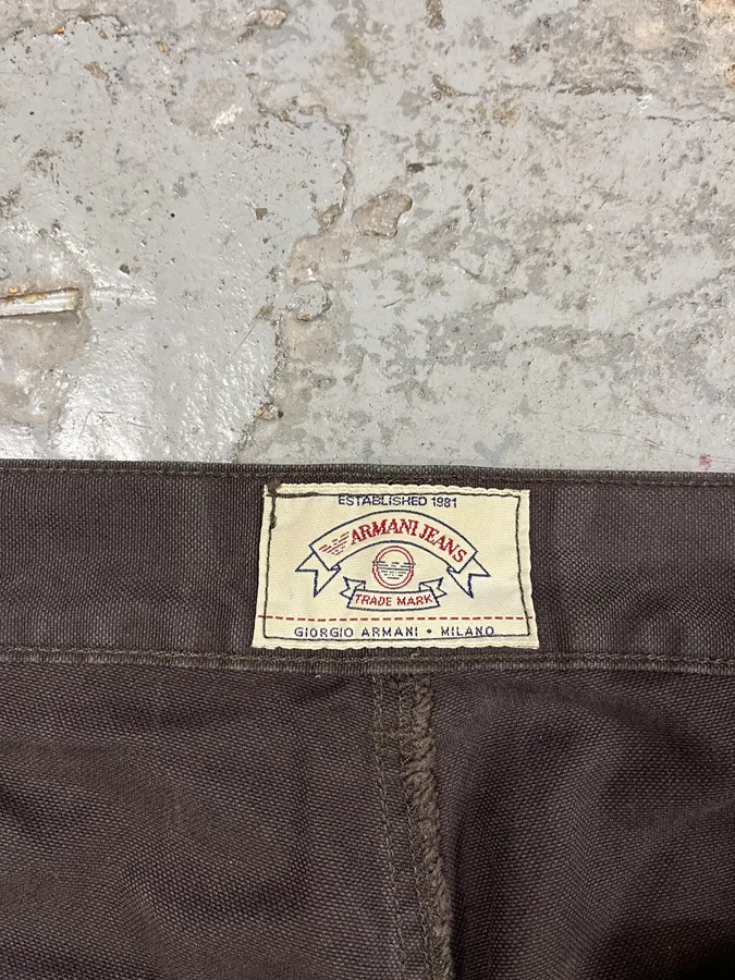2000s Armani Brown Double Knee Cargo Pants - Image 11