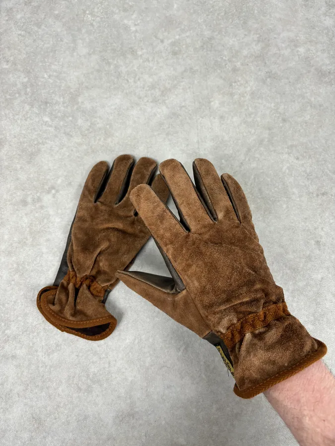 2000s Armani Brown Leather Gloves