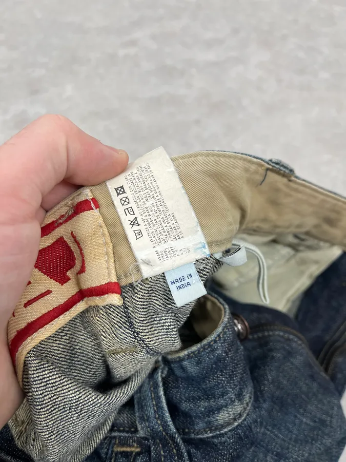 2000s Armani Cargo Faded Blue Denim Jeans - Image 11