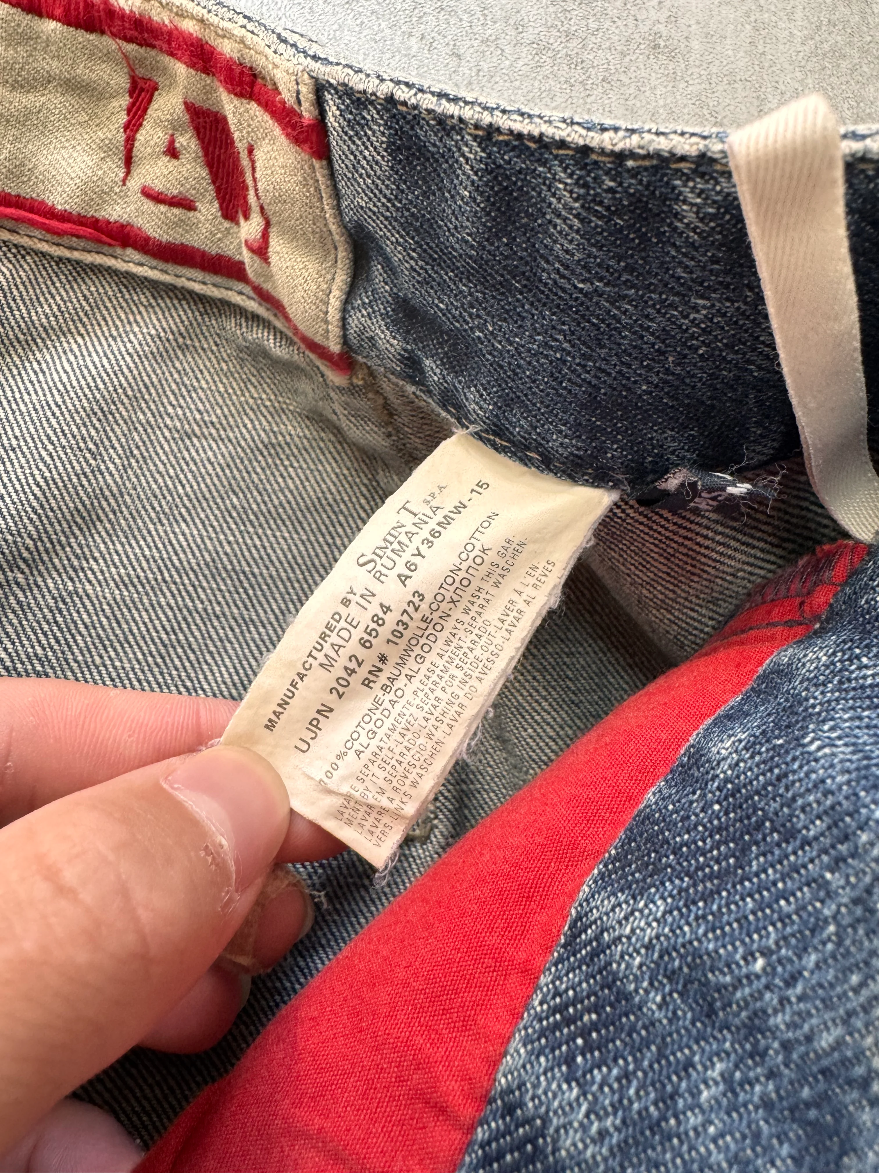 2000s Armani Cargo Wide Denim Jeans - Image 4