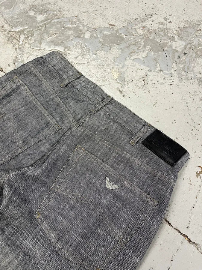 2000s Armani Classy Grey Denim Straight-Leg Jeans - Image 10
