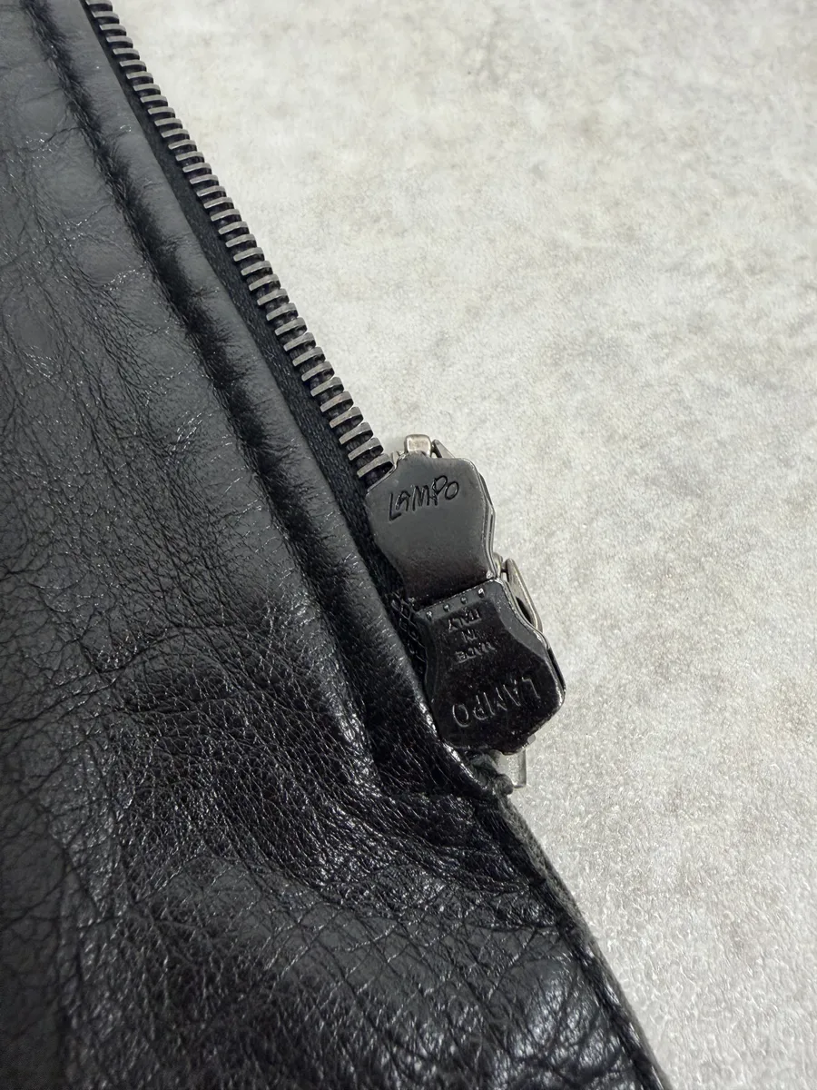 2000s Armani Collezioni Black Leather Jacket - Image 10