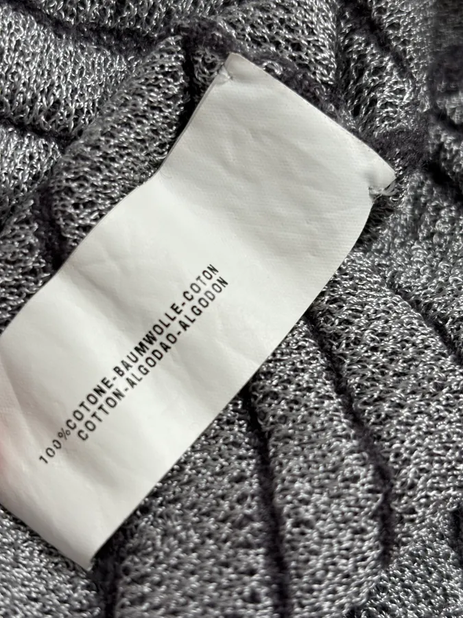 2000s Armani Collezioni Grey Savage V Neck Polo Longsleeves - Image 11