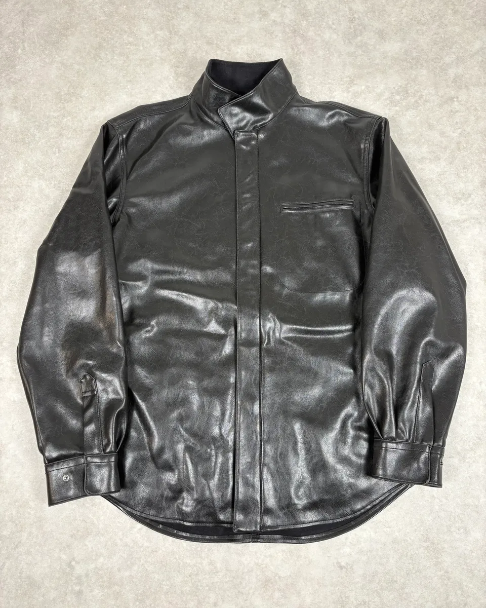 2000s Armani Collezioni Premium Pure Black Leather Jacket