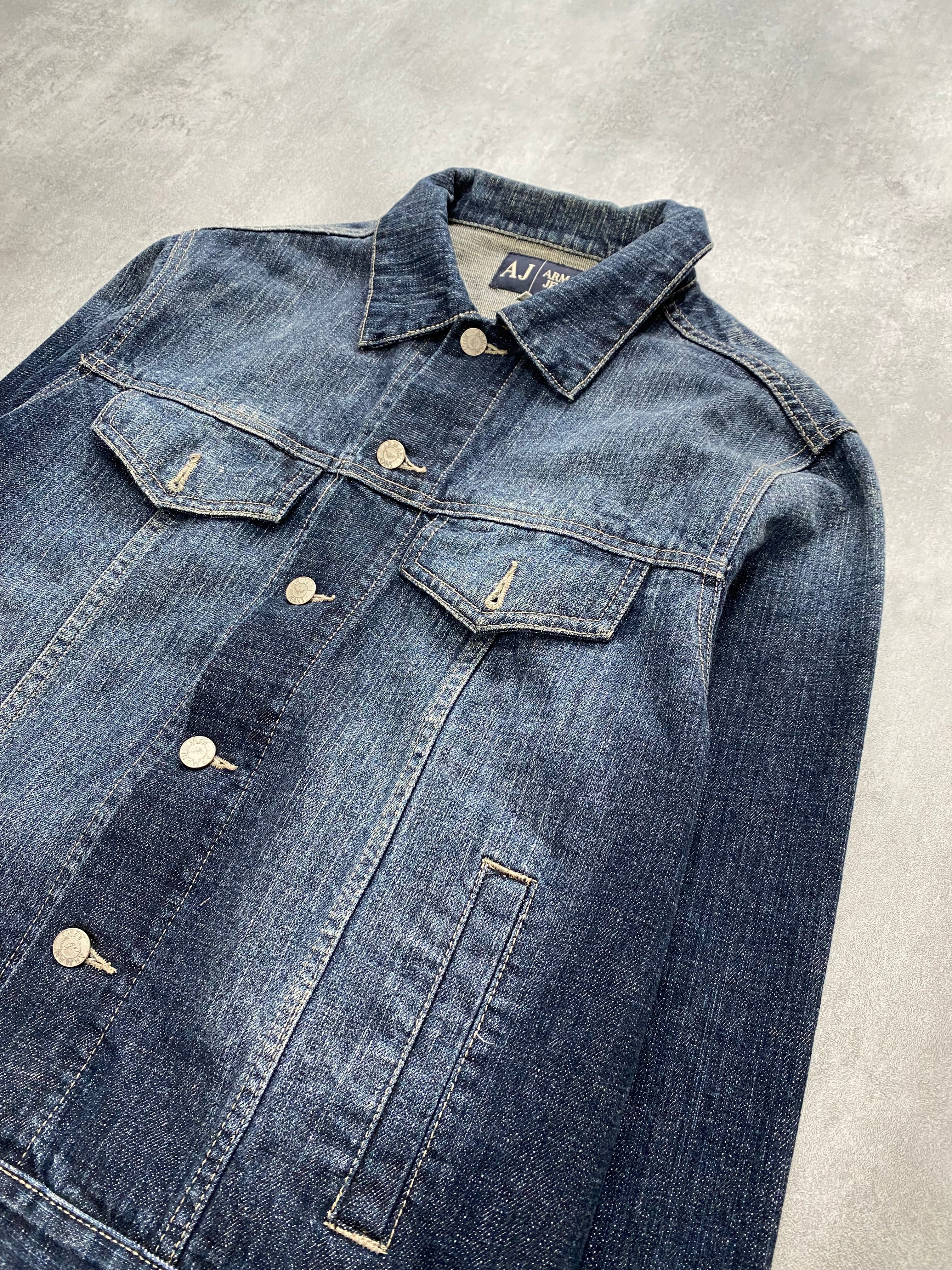 2000s Armani Faded Denim Jacket - Image 2