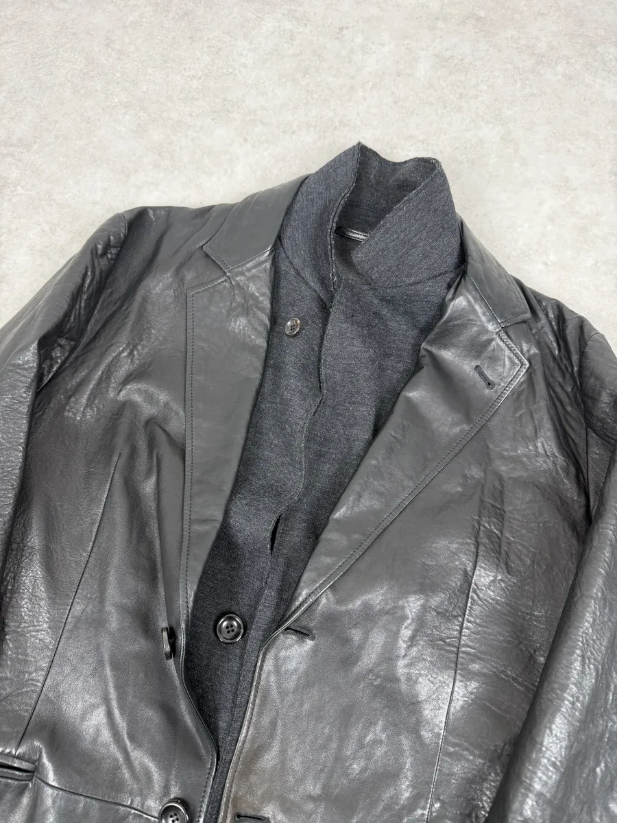 2000s Armani Faded Black Layered Blazer Jacket - Image 12