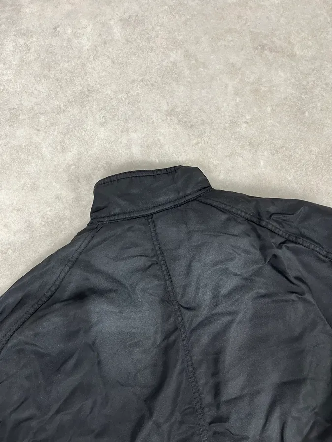 2000s Armani Faded Black Nylon Zip Multi-Pocket Bomber Jacket - Image 7