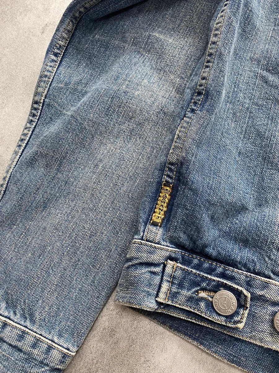 2000s Armani Faded Denim Jacket - Image 5