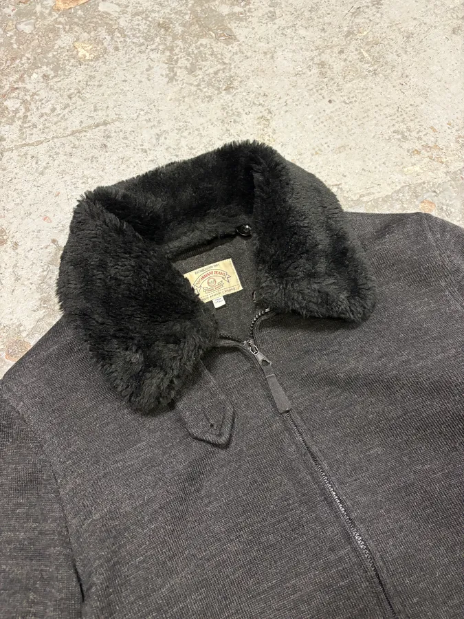 2000s Armani Grey Wool Caban Jacket - Image 8