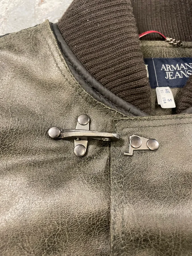 2000s Armani Hybrid Black Dragon Hide Bomber - Image 10