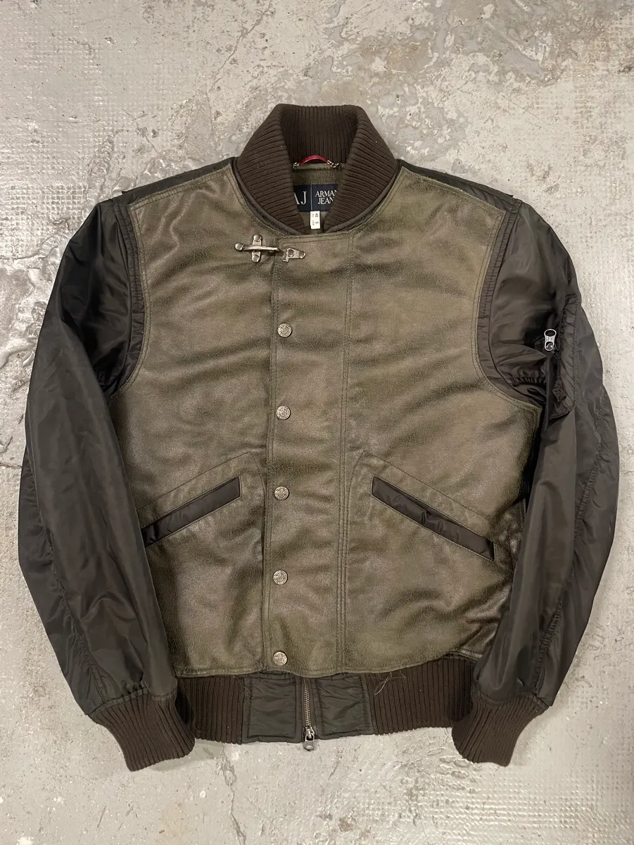 2000s Armani Hybrid Black Dragon Hide Bomber - Image 2