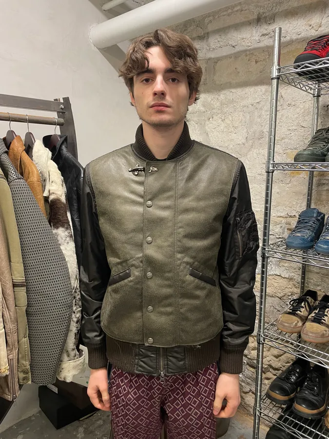2000s Armani Hybrid Black Dragon Hide Bomber - Image 3