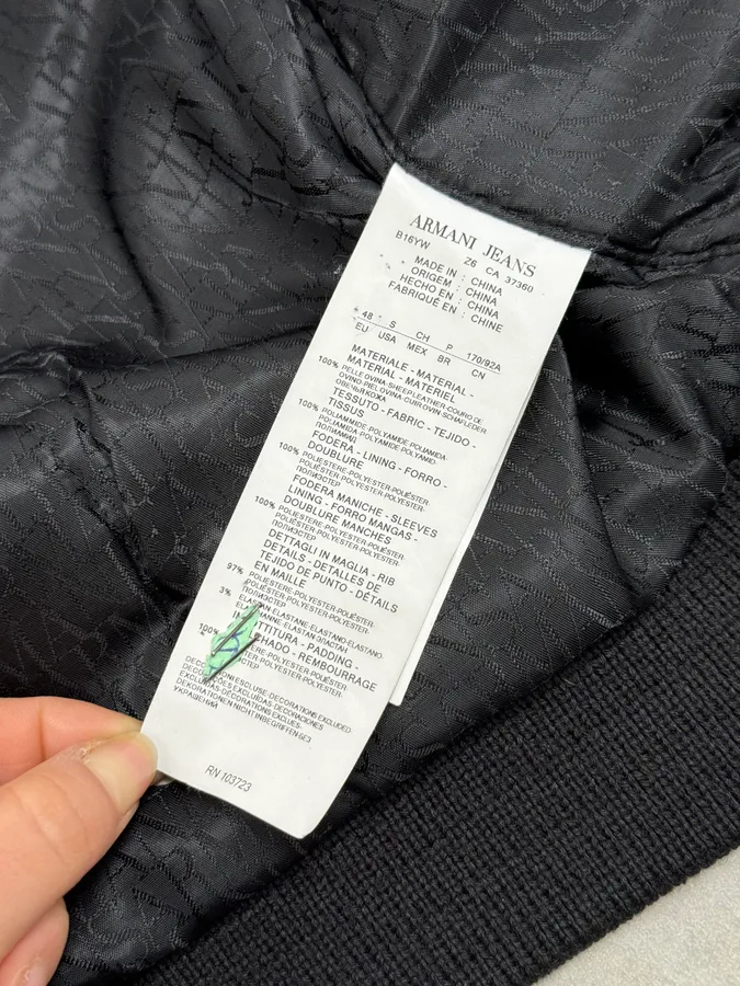 2000s Armani Hybrid Black Leather Nylon Jacket - Image 10