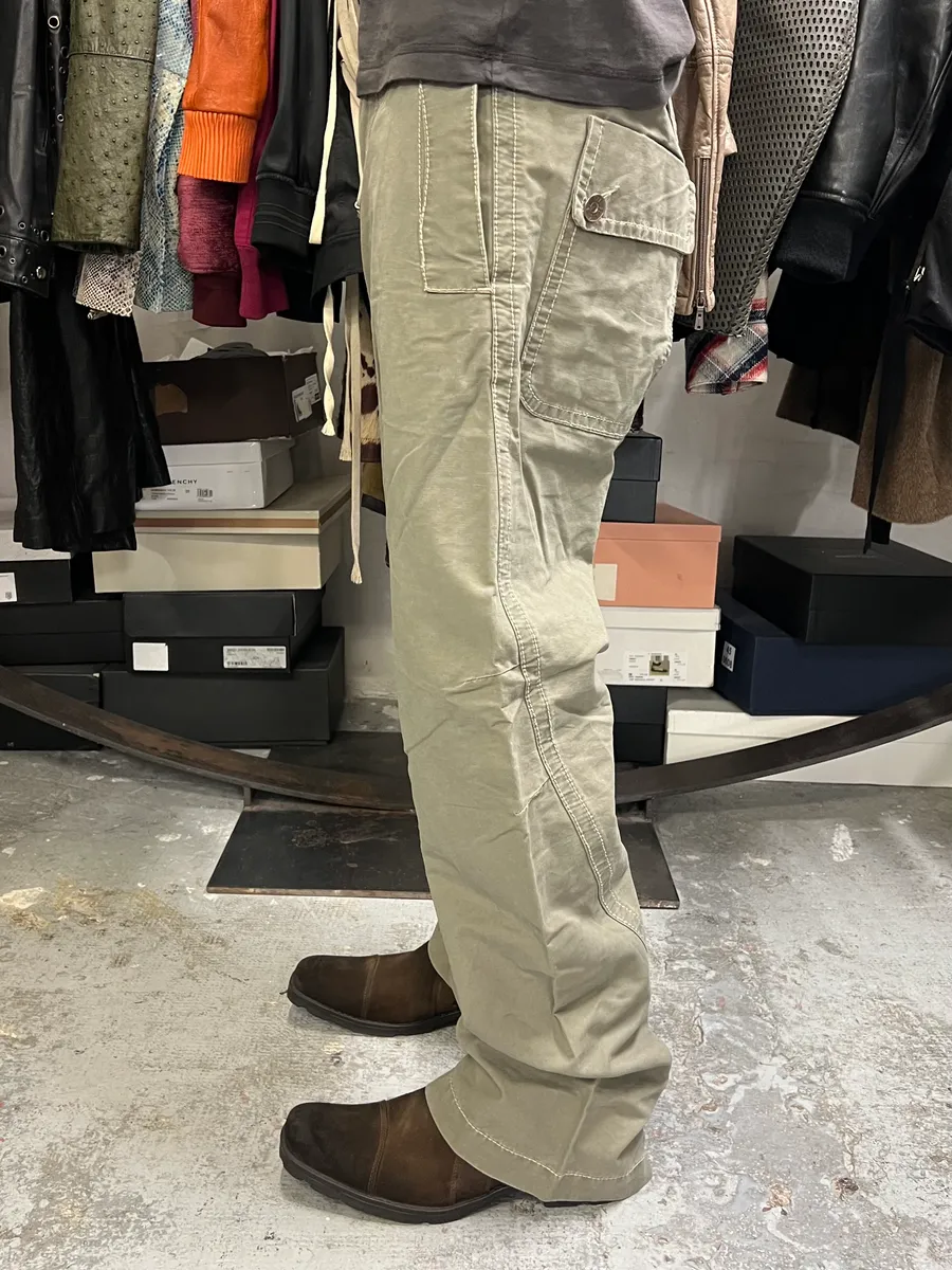 2000s Armani Khaki Green Structural Pants - Image 3