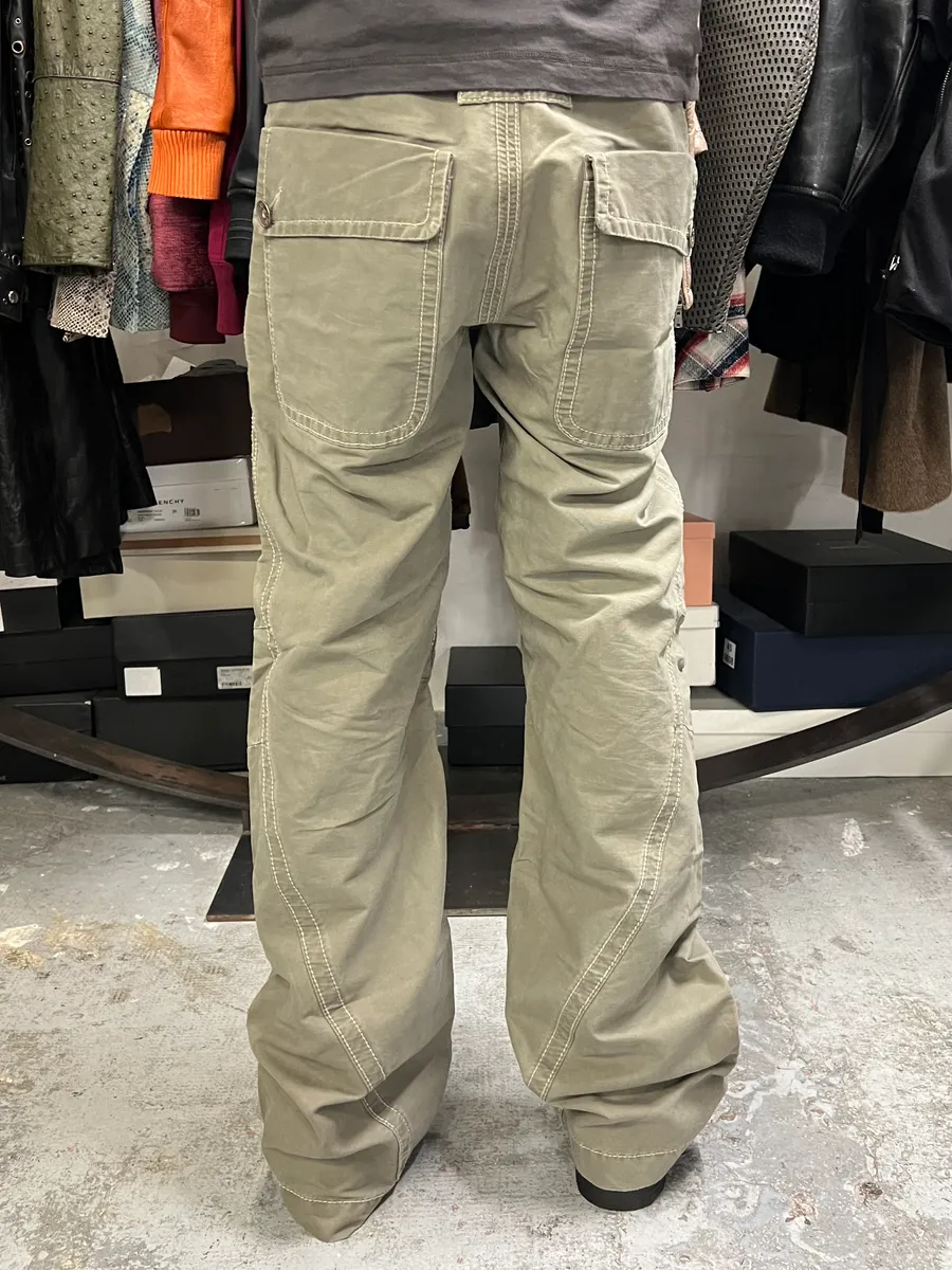 2000s Armani Khaki Green Structural Pants - Image 4